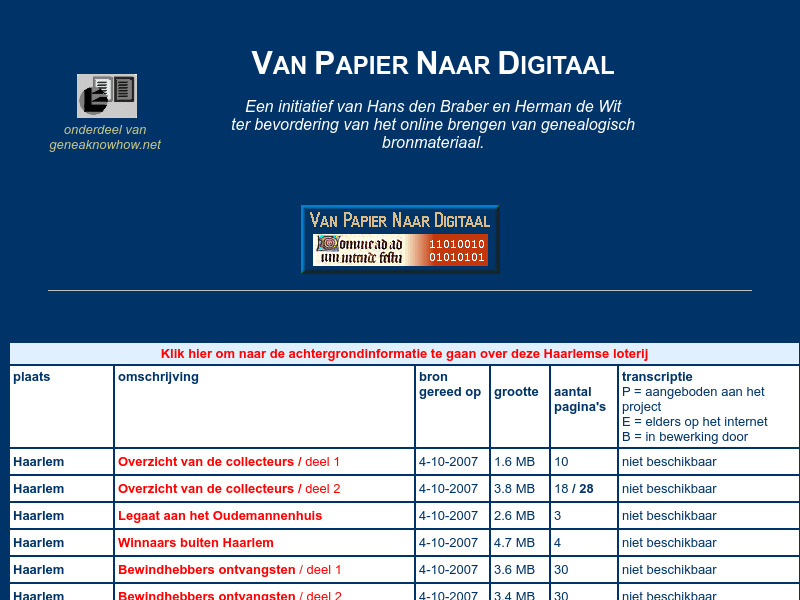 Screenshot van website