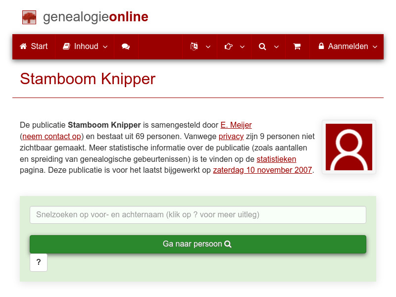 Screenshot van website