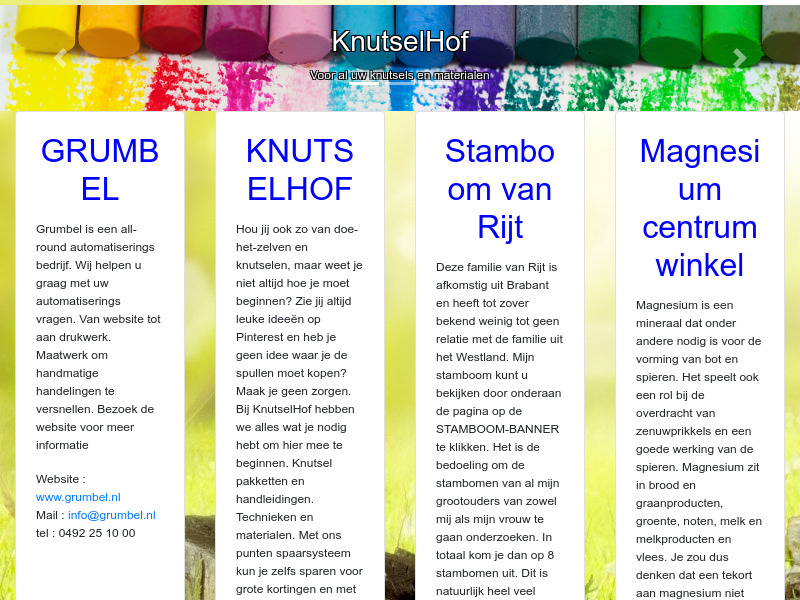 Screenshot van website