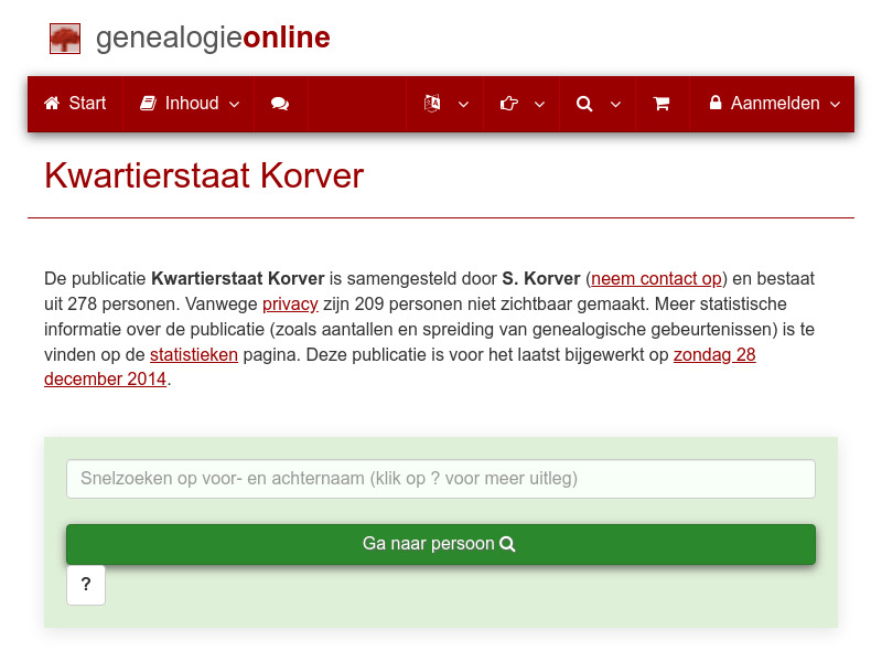 Screenshot van website