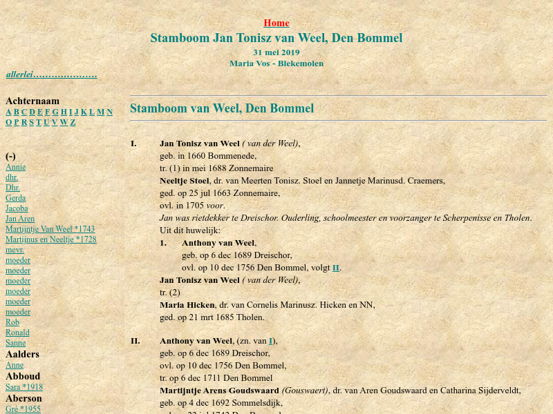 Screenshot van website