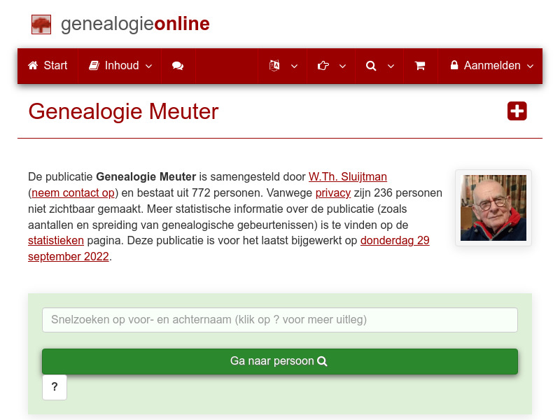 Screenshot van website