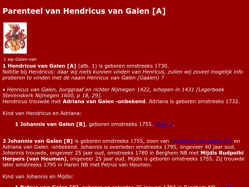 Screenshot van website