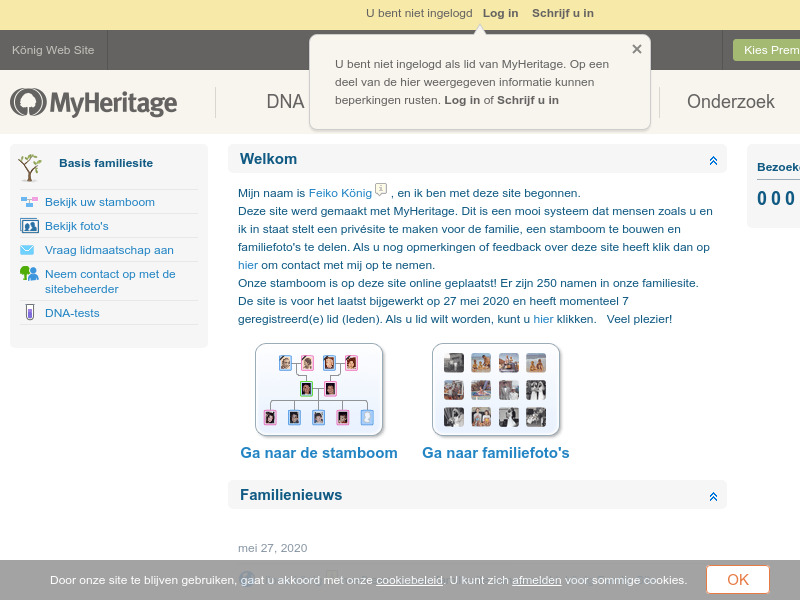 Screenshot van website