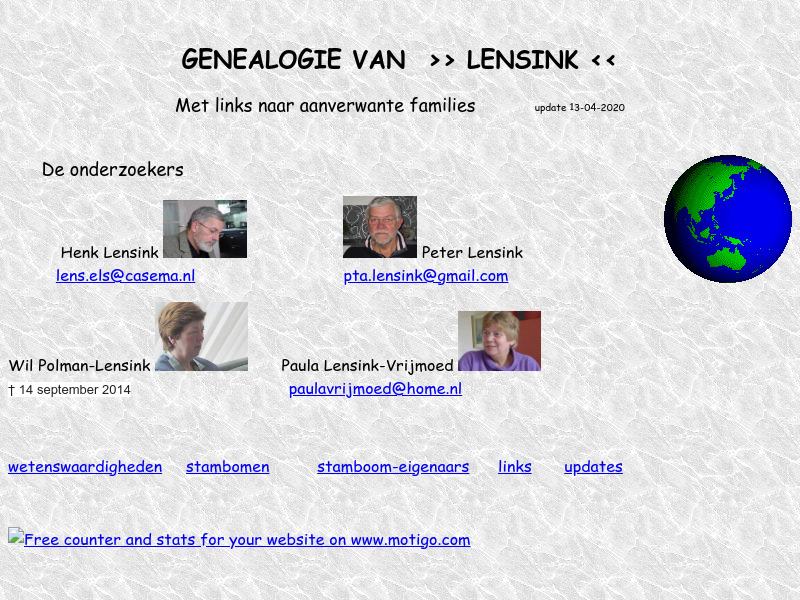 Screenshot van website