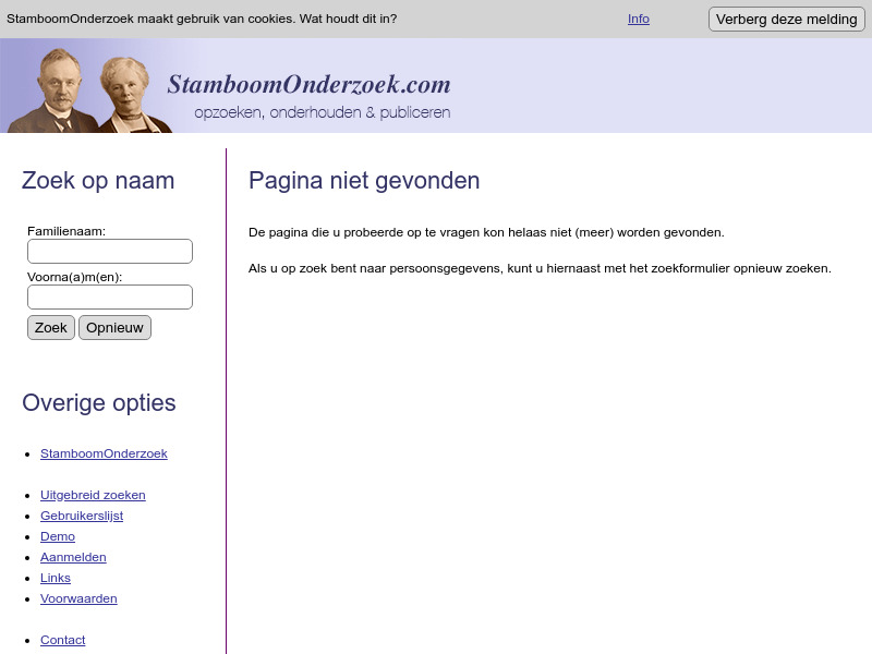 Screenshot van website