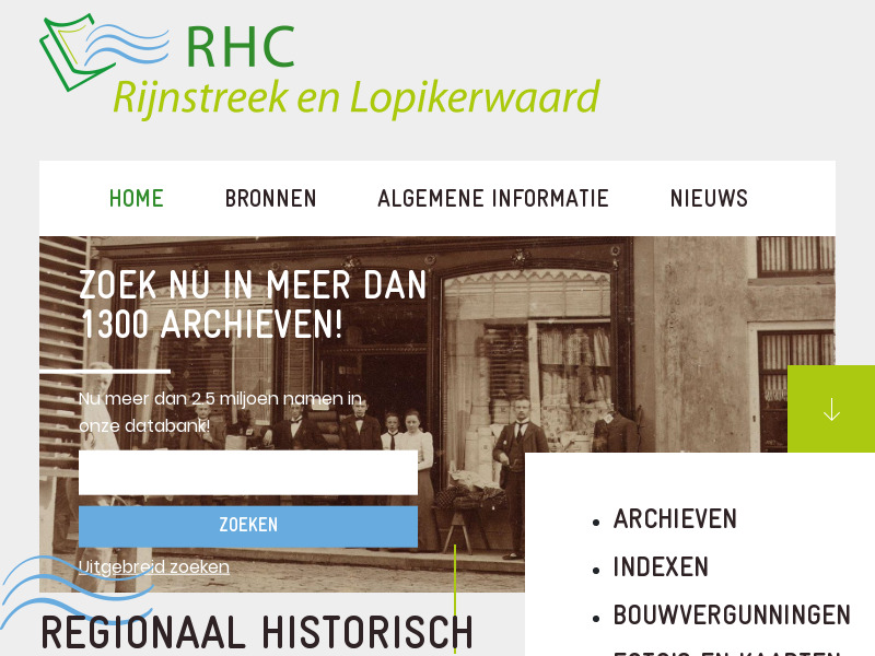 Screenshot van website