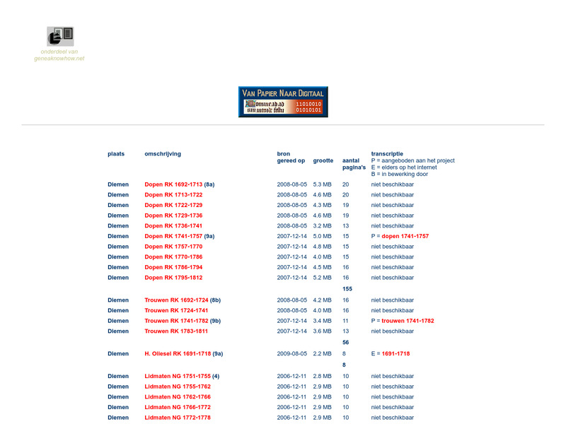 Screenshot van website