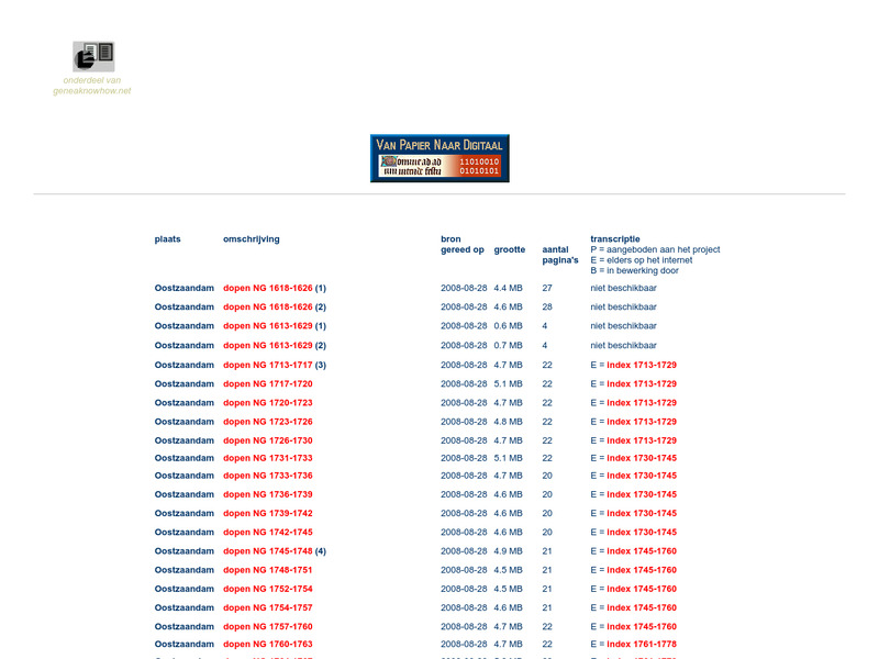 Screenshot van website