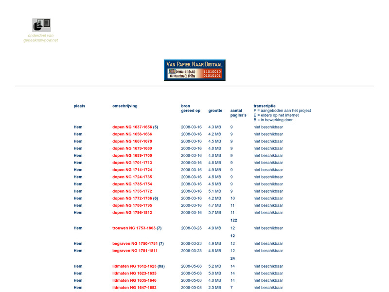 Screenshot van website