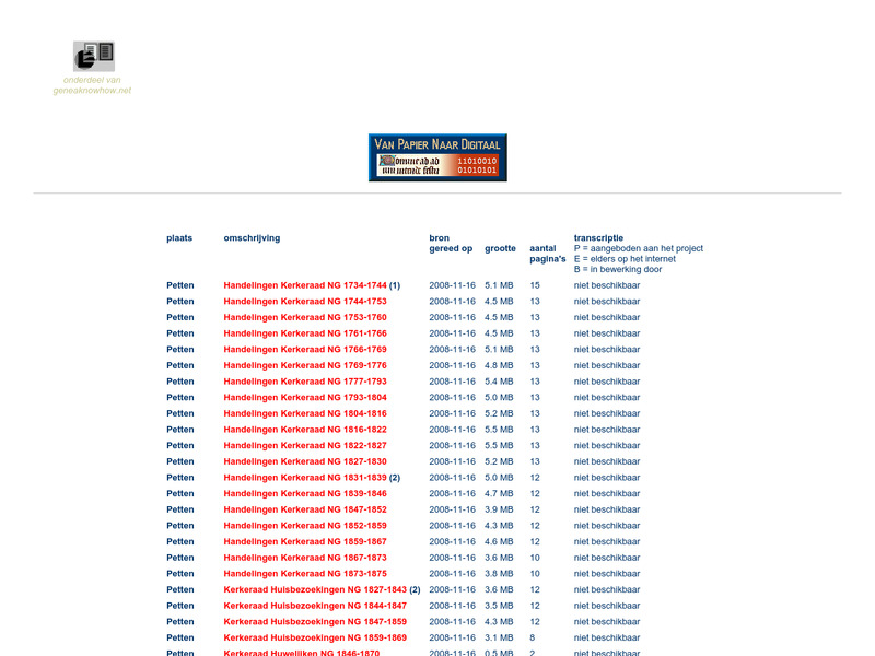 Screenshot van website