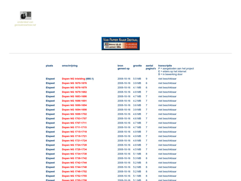 Screenshot van website