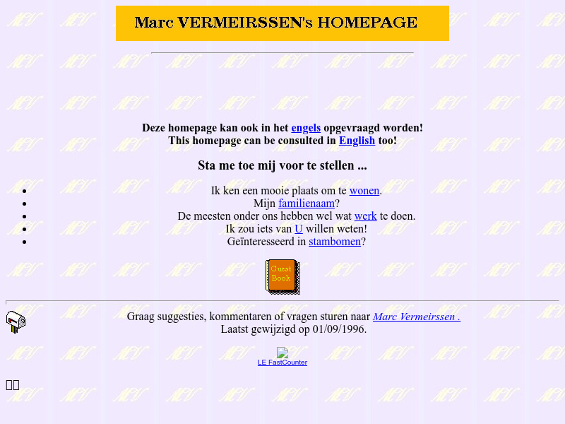 Screenshot van website