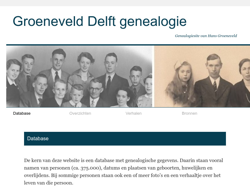 Screenshot van website