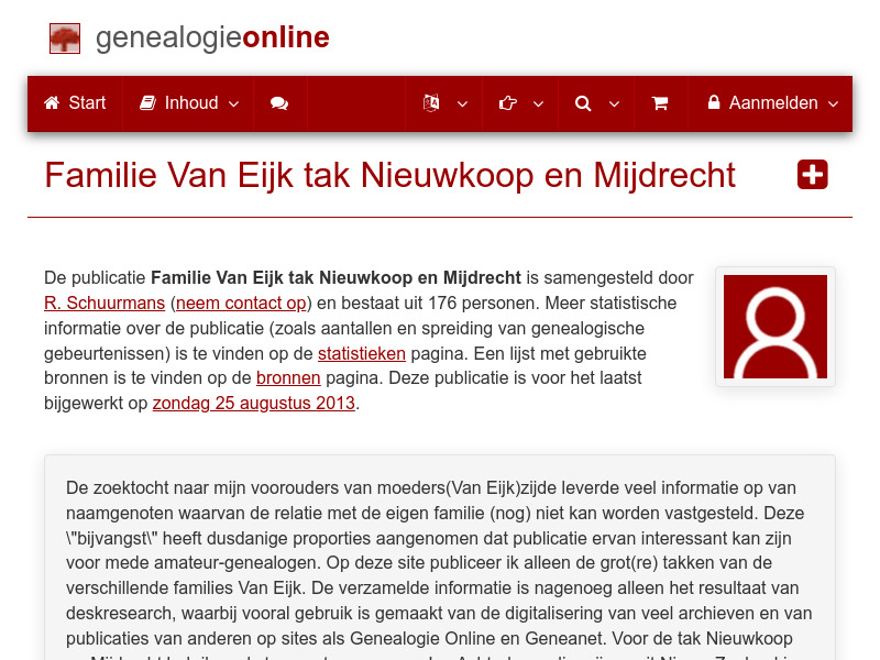 Screenshot van website