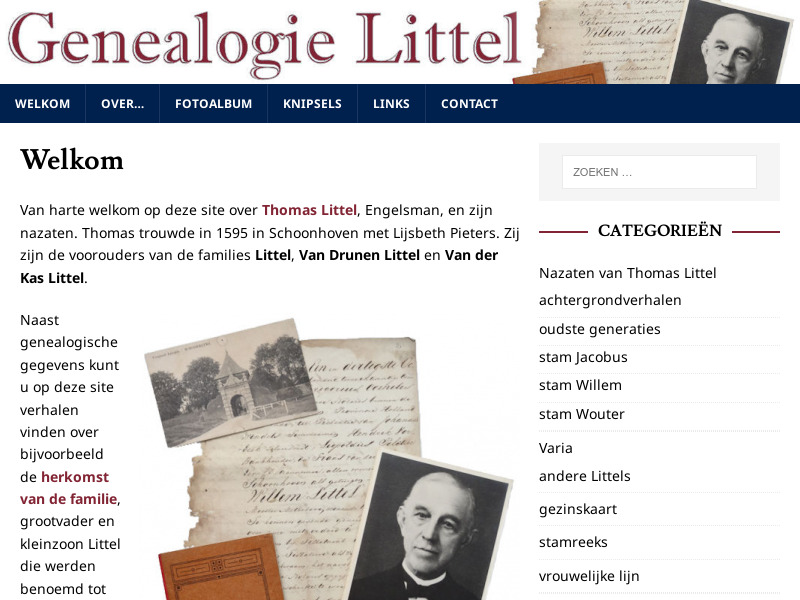 Screenshot van website