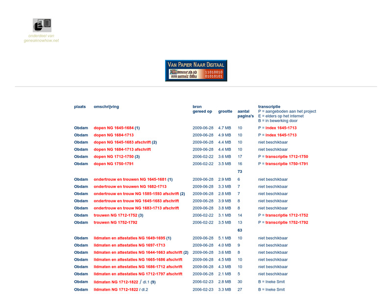 Screenshot van website