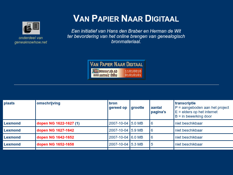 Screenshot van website