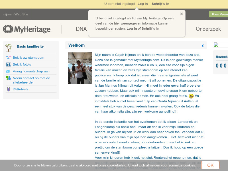 Screenshot van website