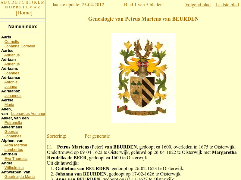 Screenshot van website