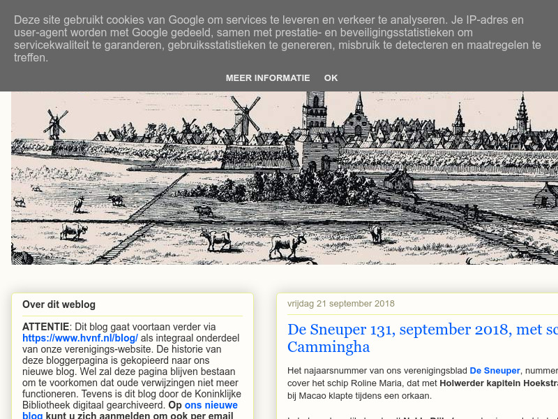 Screenshot van website