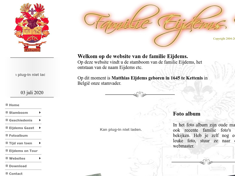 Screenshot van website