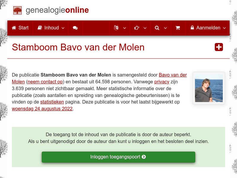 Screenshot van website