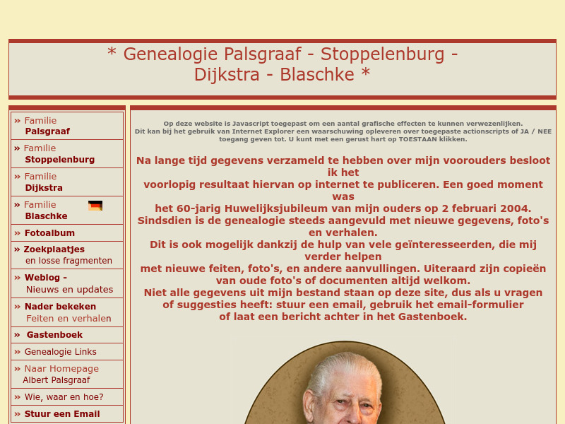 Screenshot van website