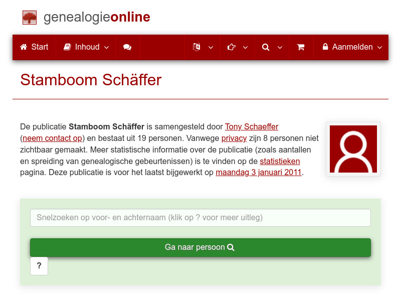 Screenshot van website