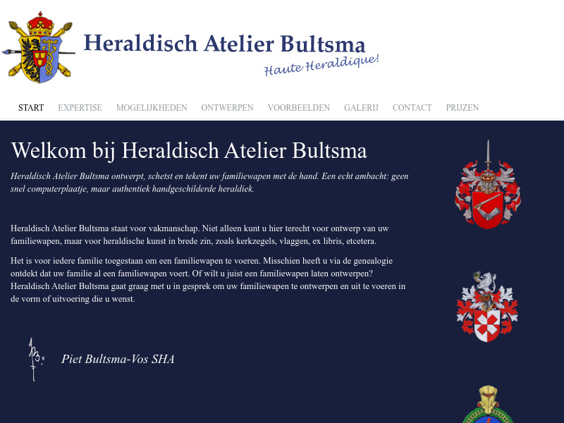 Screenshot van website