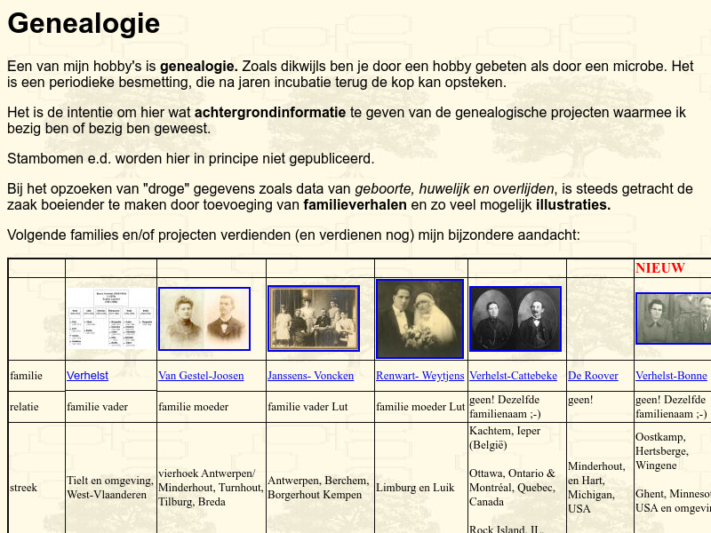 Screenshot van website