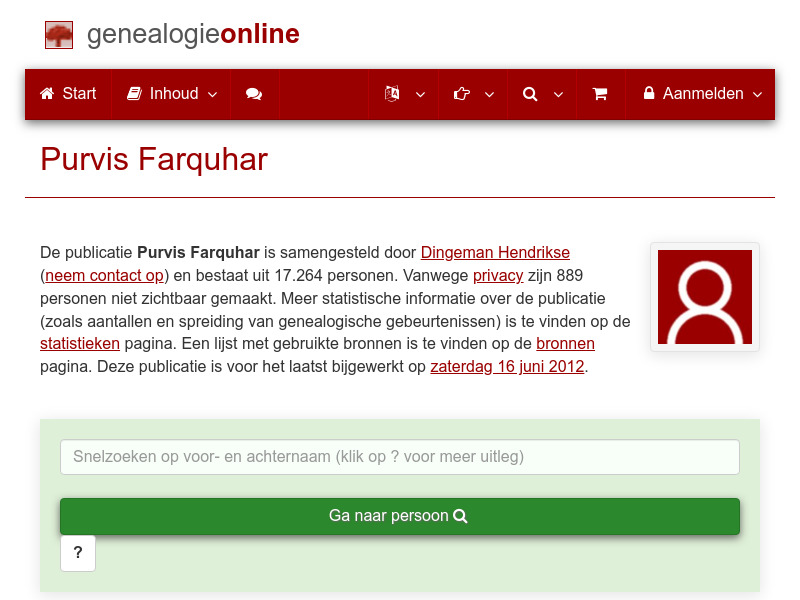 Screenshot van website