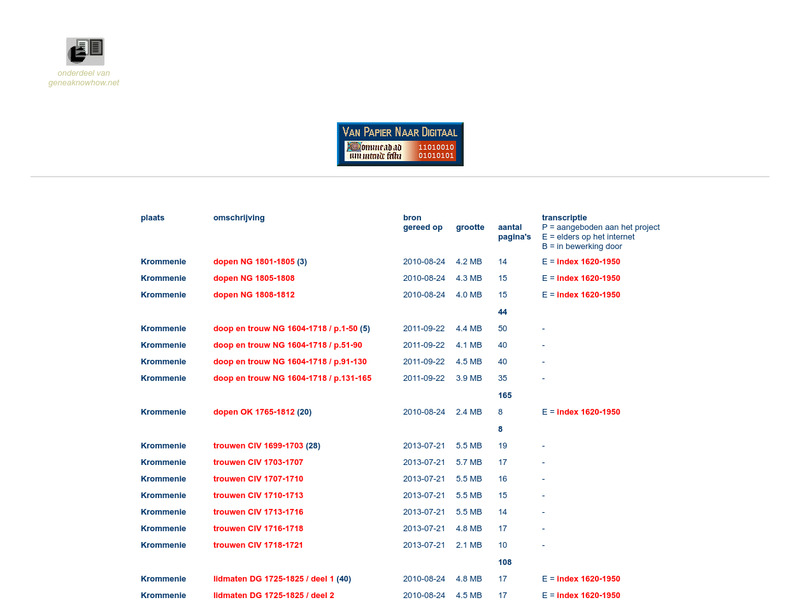 Screenshot van website