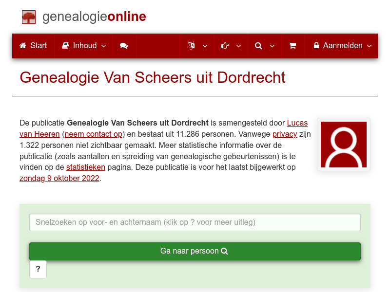 Screenshot van website