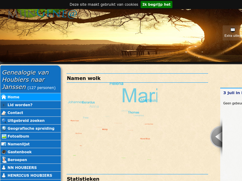 Screenshot van website