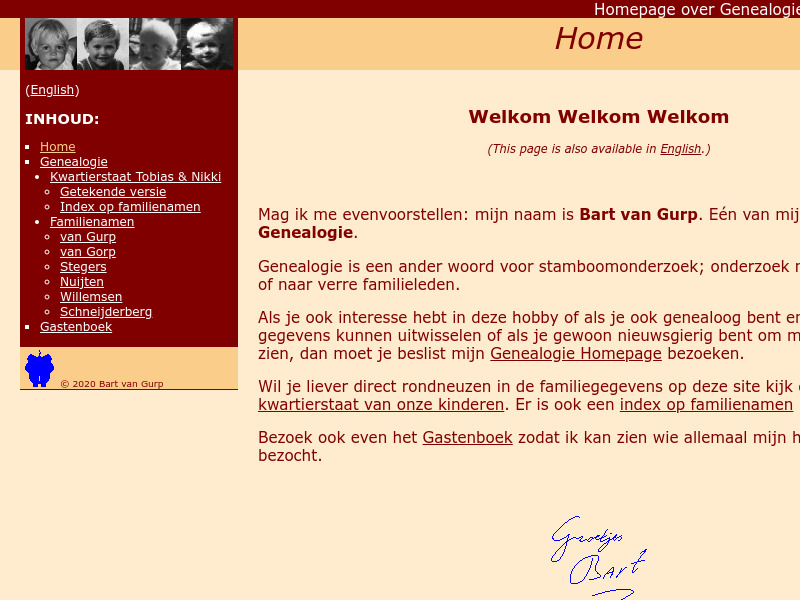 Screenshot van website