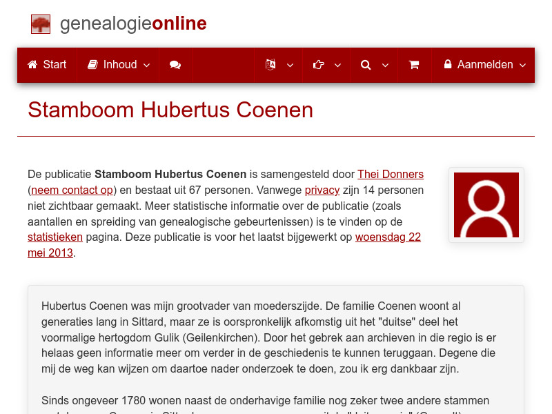 Screenshot van website