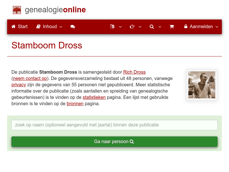 Screenshot van website