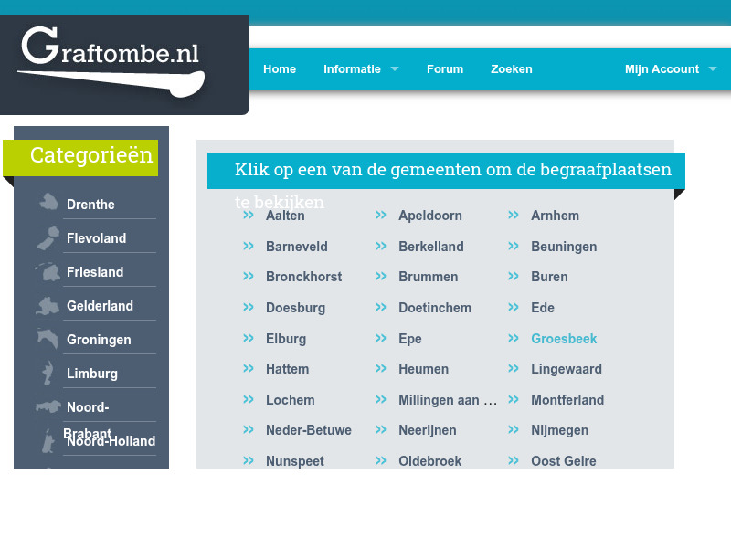 Screenshot van website