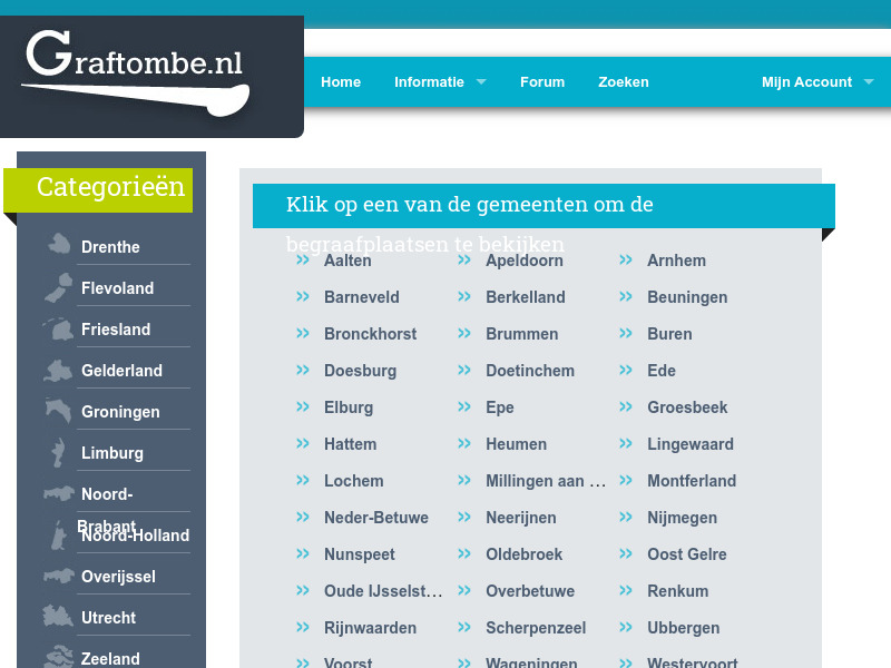 Screenshot van website