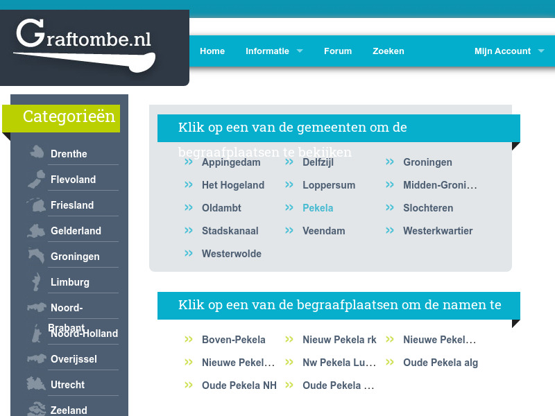 Screenshot van website