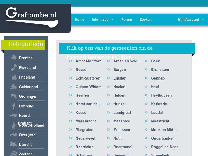 Screenshot van website