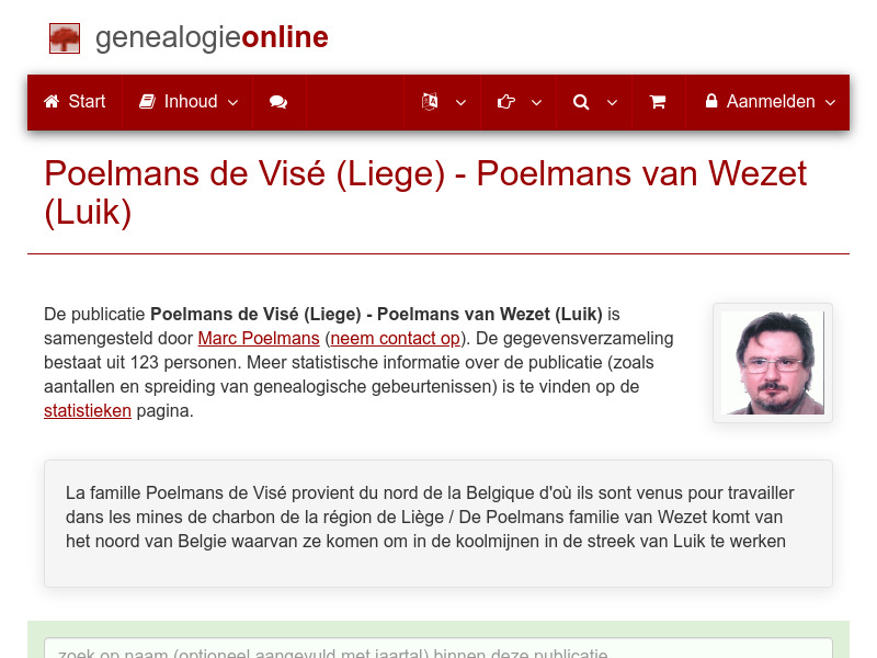 Screenshot van website