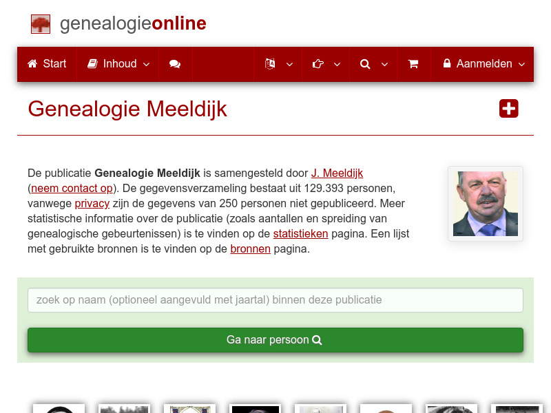 Screenshot van website