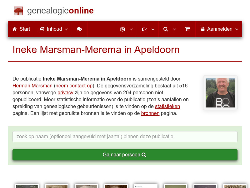 Screenshot van website