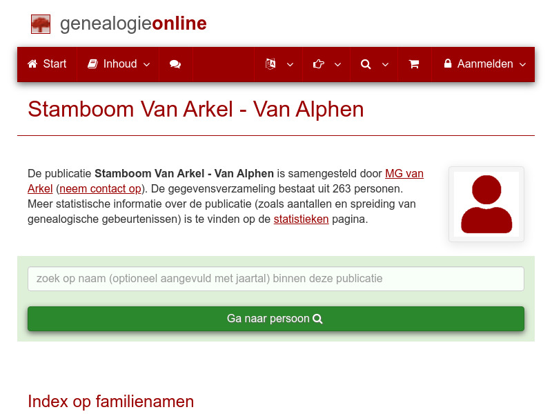 Screenshot van website