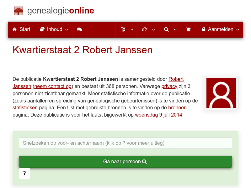 Screenshot van website