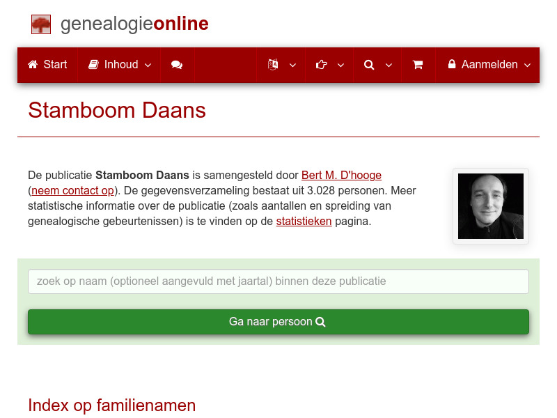 Screenshot van website