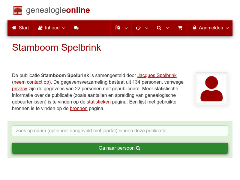 Screenshot van website