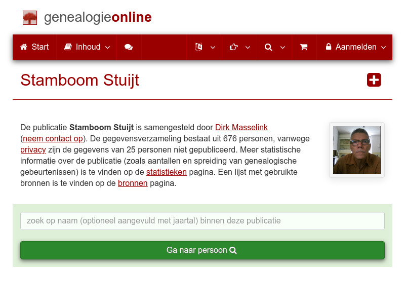 Screenshot van website